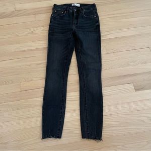 Zara Washed Black Skinny Jeans Raw Hem 2